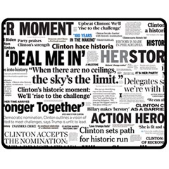 Hillary 2016 Historic Headlines Double Sided Fleece Blanket (medium)  by blueamerica