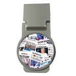 Hillary 2016 Historic Newspaper Collage Money Clips (Round)  Front