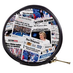 Hillary 2016 Historic Newspaper Collage Mini Makeup Bags by blueamerica