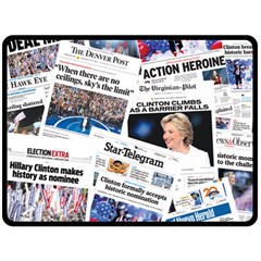 Hillary 2016 Historic Newspaper Collage Fleece Blanket (large)  by blueamerica