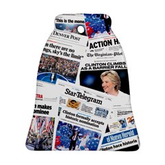 Hillary 2016 Historic Newspaper Collage Ornament (bell)  by blueamerica