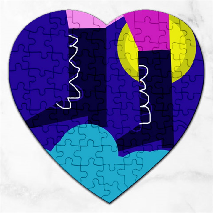 Walking on the clouds  Jigsaw Puzzle (Heart)