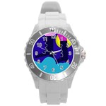 Walking on the clouds  Round Plastic Sport Watch (L) Front