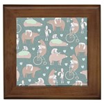 Bear Ruding Unicycle Unique Pop Art All Over Print Framed Tiles Front