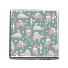 Bear Ruding Unicycle Unique Pop Art All Over Print Memory Card Reader (square) by CraftyLittleNodes