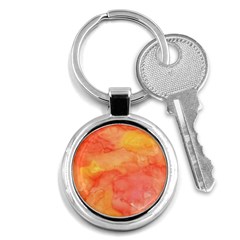 Watercolor Yellow Fall Autumn Real Paint Texture Artists Key Chains (round)  by CraftyLittleNodes