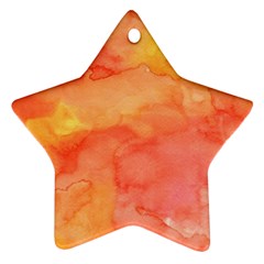 Watercolor Yellow Fall Autumn Real Paint Texture Artists Star Ornament (two Sides)  by CraftyLittleNodes