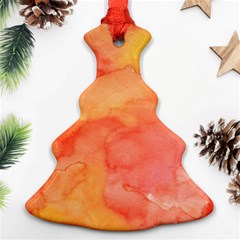 Watercolor Yellow Fall Autumn Real Paint Texture Artists Christmas Tree Ornament (2 Sides) by CraftyLittleNodes