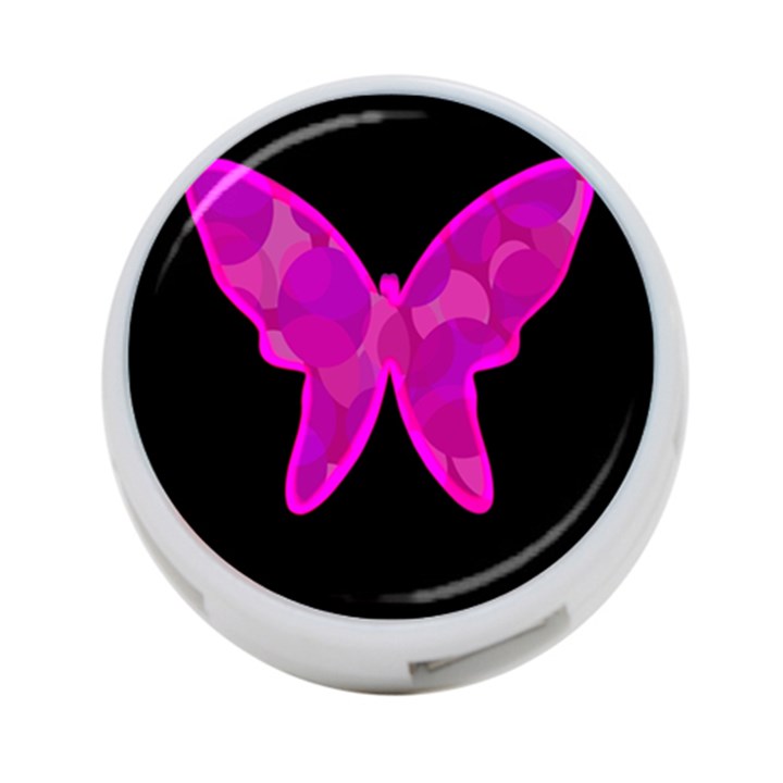 Purple butterfly 4-Port USB Hub (Two Sides) 