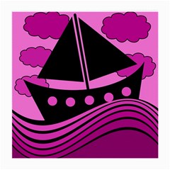 Boat - Magenta Medium Glasses Cloth by Valentinaart