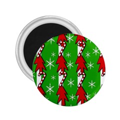 Christmas Pattern - Green 2 25  Magnets by Valentinaart