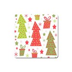 Christmas design - green and red Square Magnet Front