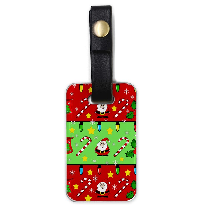 Christmas pattern - green and red Luggage Tags (One Side) 