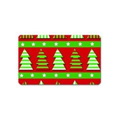 Christmas Trees Pattern Magnet (name Card) by Valentinaart