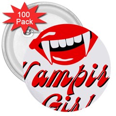 Vampire Girl 3  Buttons (100 Pack)  by igorsin