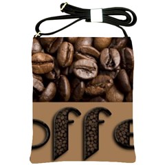 Funny Coffee Beans Brown Typography Shoulder Sling Bags by yoursparklingshop