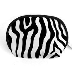 Zebra Horse Skin Pattern Black And White Accessory Pouches (medium)  by picsaspassion