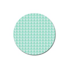 Mint Color Triangle Pattern Magnet 3  (round) by picsaspassion