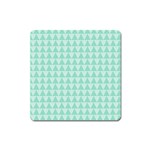 Mint color triangle pattern Square Magnet Front