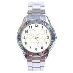 Honeycomb Pattern Graphic Design Stainless Steel Analogue Watch by picsaspassion