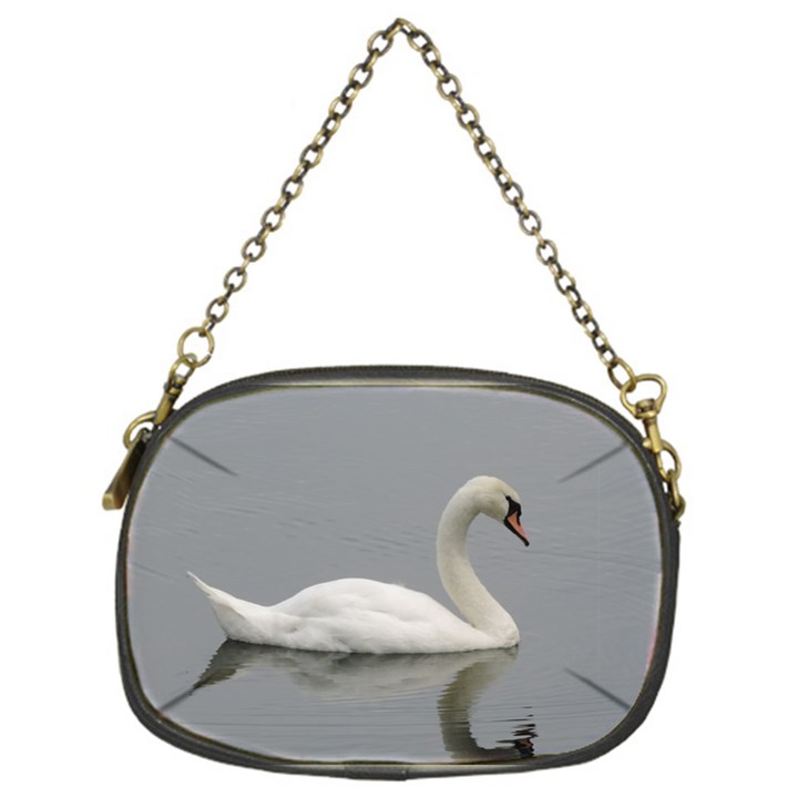 Swimming white Swan Chain Purses (One Side) 