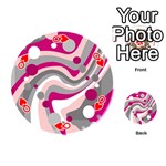 Magenta, pink and gray design Playing Cards 54 (Round)  Front - HeartQ