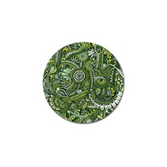 Green Boho Flower Pattern Zz0105 Golf Ball Marker by Zandiepants