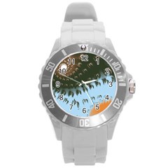 Sunraypil Round Plastic Sport Watch (l) by digitaldivadesigns