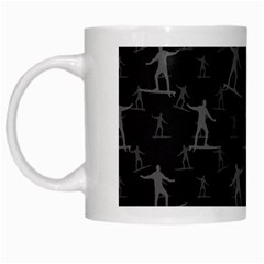 Surfing Motif Pattern White Mugs by dflcprints