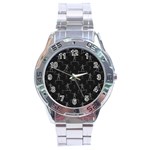 Surfing Motif Pattern Stainless Steel Analogue Watch Front