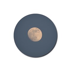 The Moon And Blue Sky Rubber Coaster (round)  by picsaspassion