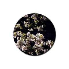 Japanese Cherry Flower Rubber Coaster (round)  by picsaspassion