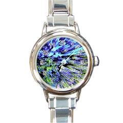 Colorful Floral Art Round Italian Charm Watch by yoursparklingshop