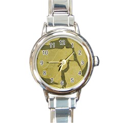 Stylish Gold Stone Round Italian Charm Watch by yoursparklingshop