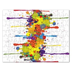 Crazy Multicolored Double Running Splashes Rectangular Jigsaw Puzzl by EDDArt