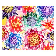 Colorful Succulents Double Sided Flano Blanket (small)  by DanaeStudio