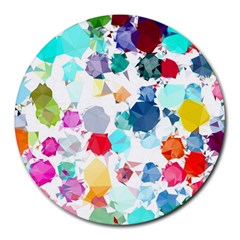 Colorful Diamonds Dream Round Mousepads by DanaeStudio