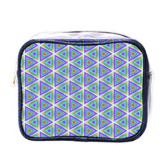 Colorful Retro Geometric Pattern Mini Toiletries Bags by DanaeStudio