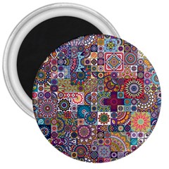 Ornamental Mosaic Background 3  Magnets by TastefulDesigns