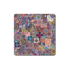 Ornamental Mosaic Background Square Magnet by TastefulDesigns