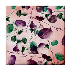 Spiral Eucalyptus Leaves Tile Coasters by DanaeStudio