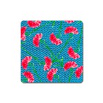 Carnations Square Magnet Front