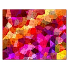 Geometric Fall Pattern Rectangular Jigsaw Puzzl by DanaeStudio