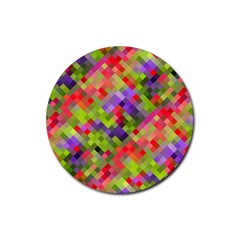 Colorful Mosaic Rubber Round Coaster (4 Pack)  by DanaeStudio