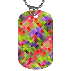 Colorful Mosaic Dog Tag (two Sides) by DanaeStudio