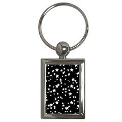 Black And White Starry Pattern Key Chains (rectangle)  by DanaeStudio