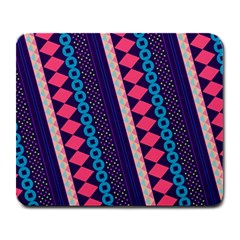 Purple And Pink Retro Geometric Pattern Large Mousepads by DanaeStudio