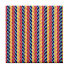 Colorful Chevron Retro Pattern Tile Coasters by DanaeStudio