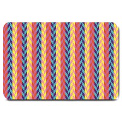 Colorful Chevron Retro Pattern Large Doormat  by DanaeStudio