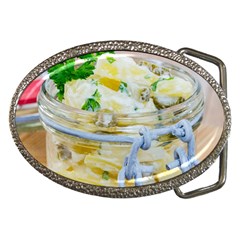 Potato Salad In A Jar On Wooden Belt Buckles by wsfcow